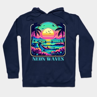 80s beach at sunset Hoodie